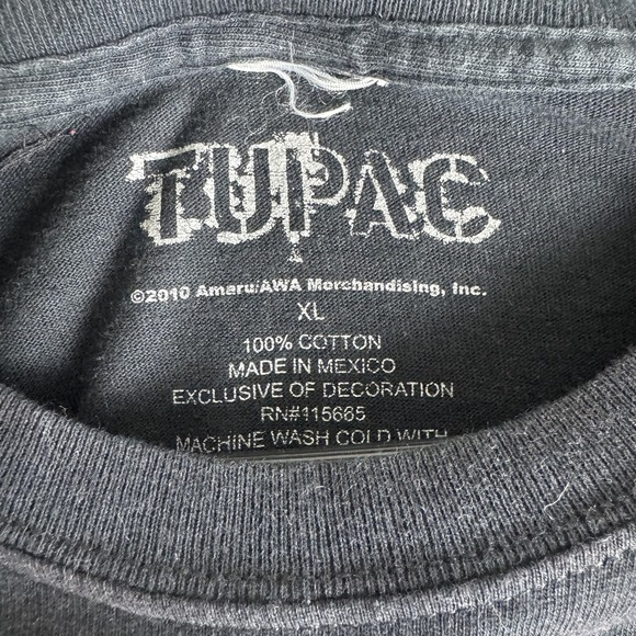 Tupac Shirt Mens XL Black Me Against The World Rap Hip Hop Graphic Tee 2010 - Picture 4 of 10